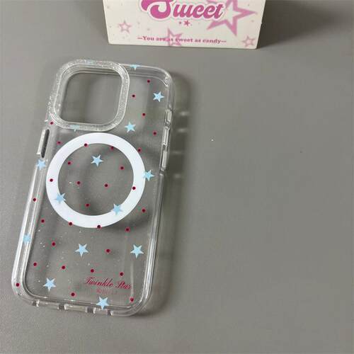 ins满屏红波点星星磁吸适用苹果16promax手机壳iPhone15新款保护套14/13全包防摔日韩小众个性女