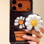 ins立体白色雏菊适用MagSafe手机磁吸懒人伸缩气囊支架强力吸附女