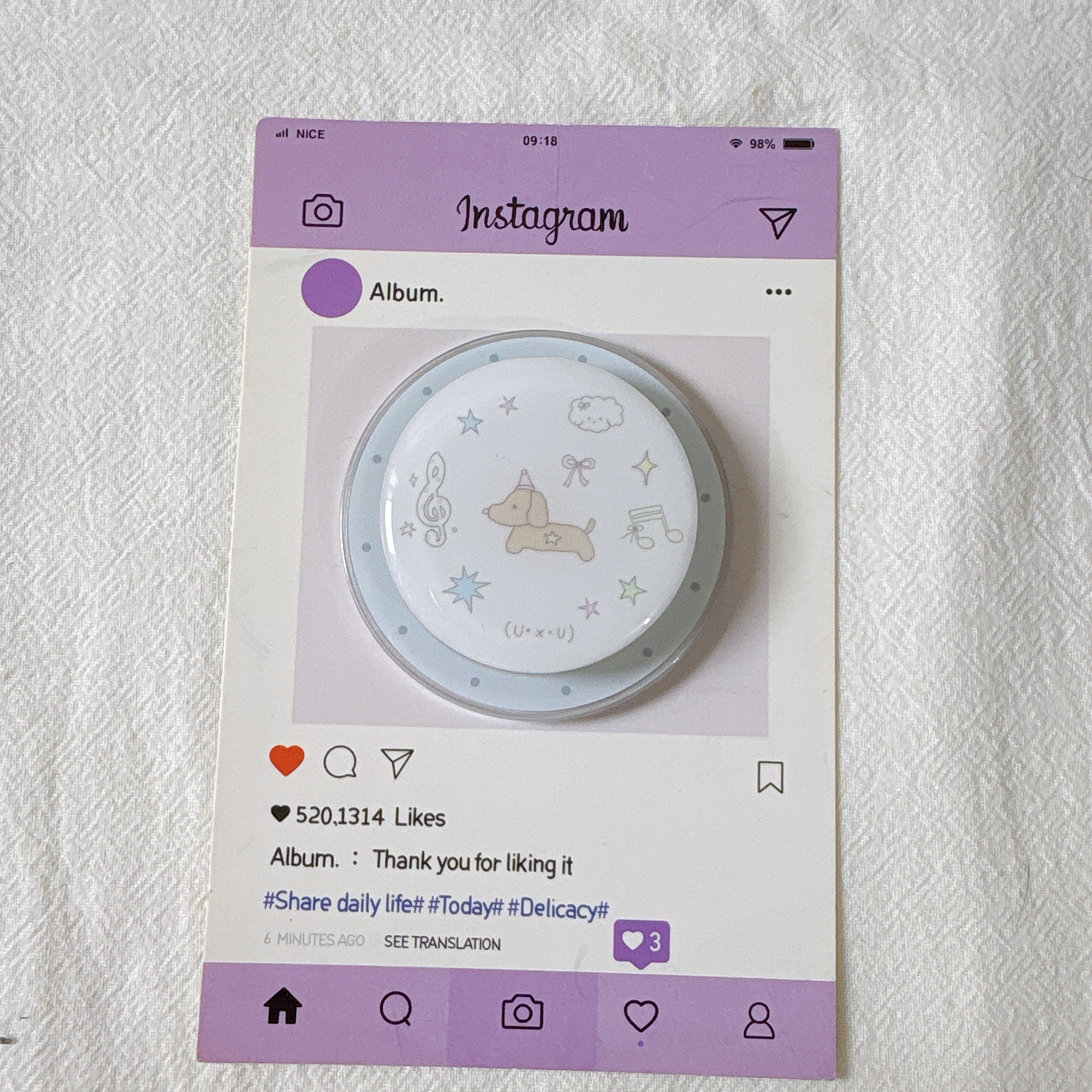 可爱音符腊肠狗适用MagSafe手机磁吸懒人伸缩气囊支架强力吸附