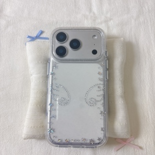 ins围边星星波点翅膀圆边双层适用苹果17promax手机壳iPhone16新款保护套15 /14/13全包硅胶防摔日韩