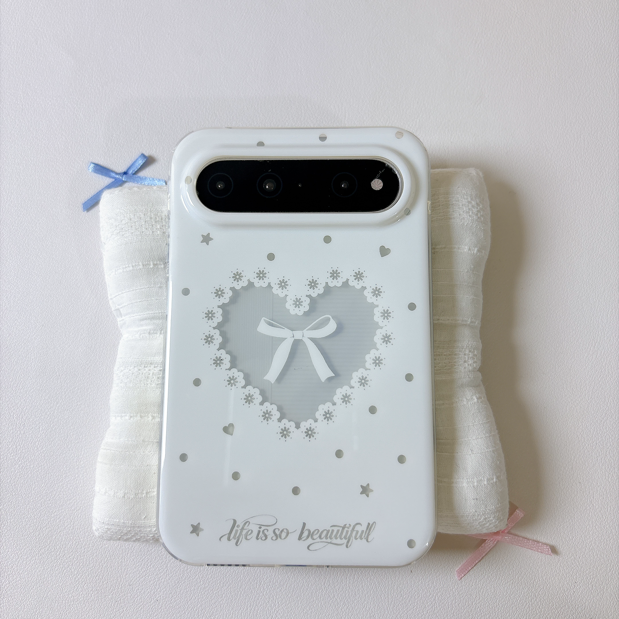 ins镂空爱心蝴蝶结双层适用华为PuraX View手机壳iPhone18promax新款保护套17/16/15全包硅胶防摔日韩