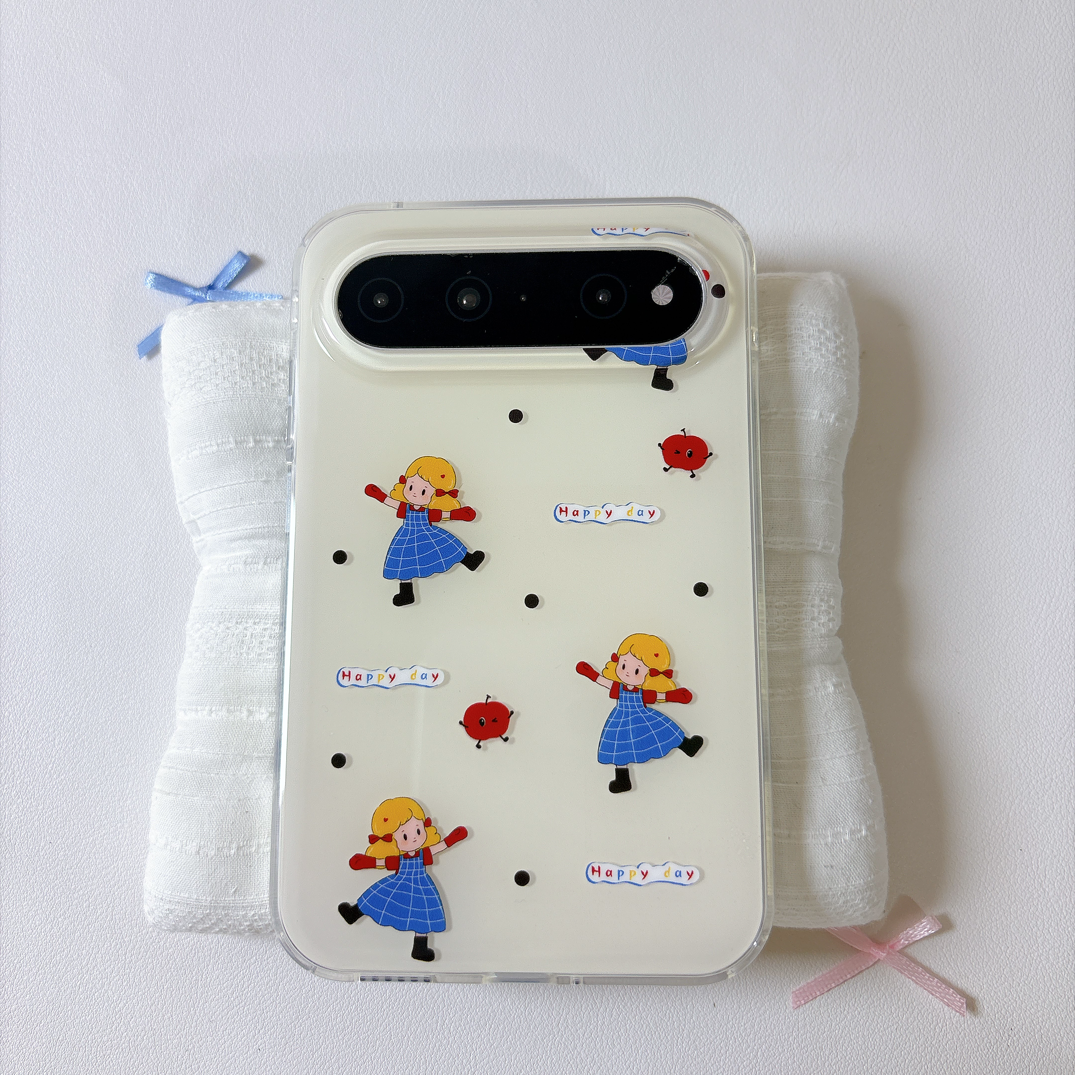 可爱跳舞小女孩双层适用华为PuraX View手机壳iPhone18promax新款保护套17/16/15全包硅胶防摔日韩