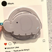 可爱奶灰色大象适用MagSafe手机磁吸懒人支架气囊伸缩强力吸附