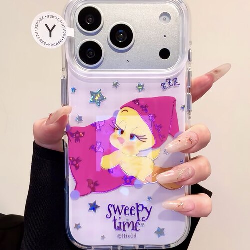 可爱睡觉崔弟圆边双层适用苹果17promax手机壳iPhone16新款保护套15 /14/13全包硅胶防摔日韩