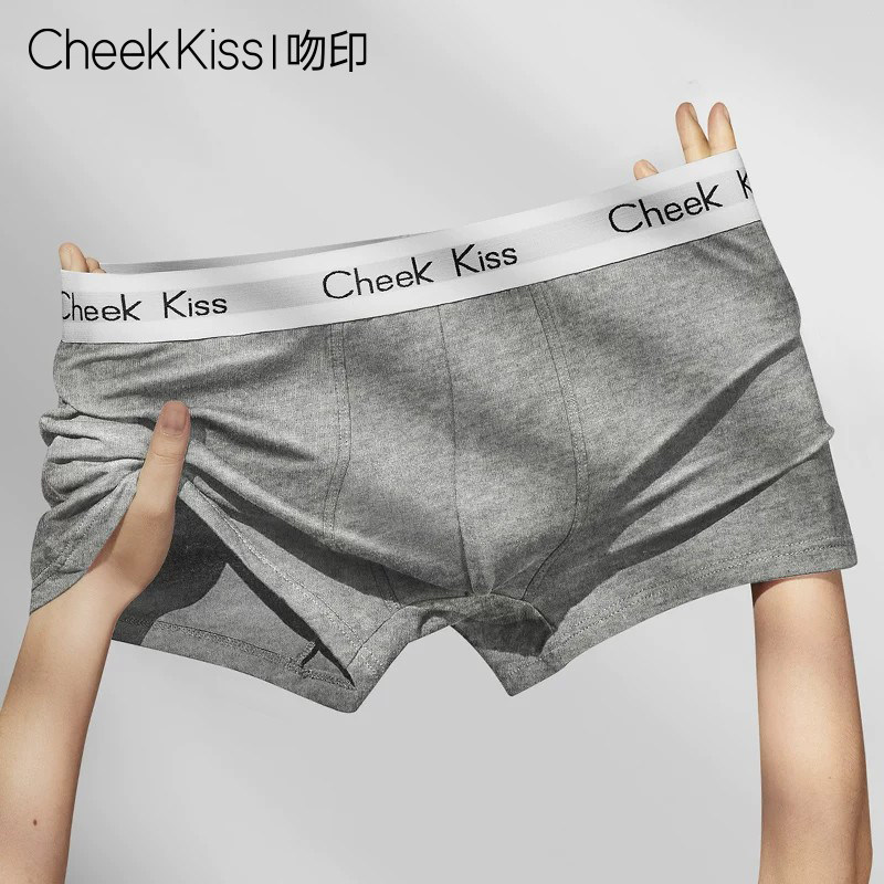 CheekKiss吻印四角内裤无痕透气纯棉平角裤宽松裤头男士平角内裤