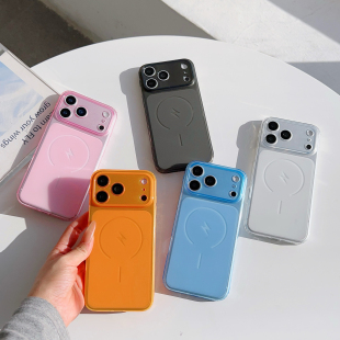 潮流秒变17大视窗透色磨砂磁吸手机壳适用iPhone Xs Xr 11 12 13mini14 15Pro16E全包防摔保护套软质耐脏时尚