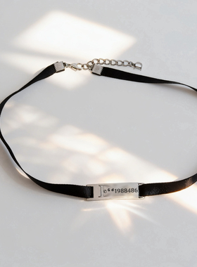 黑布女式字母d中古简约项链包邮