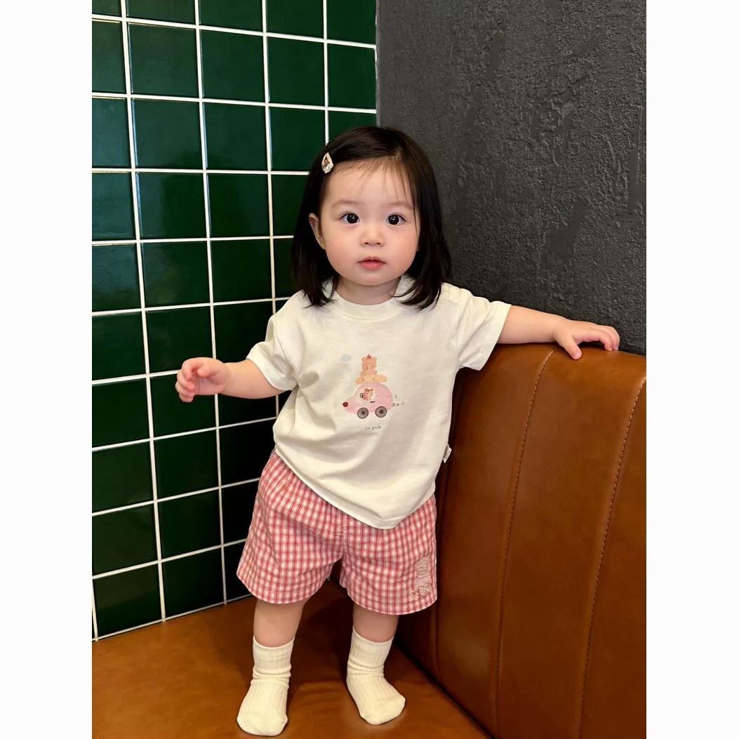 100%优质纯棉纯棉婴幼儿夏季新款女宝宝韩版可爱纯色T恤