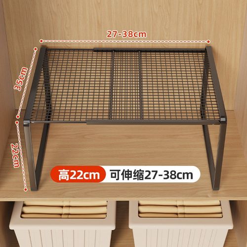 衣柜分层隔板加宽支架柜子隔层可伸缩免打孔置物架鞋柜分隔收纳层