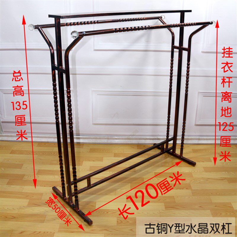 铁艺复古服装架服装店衣架展示架落地式女装陈列中岛架挂衣服架子