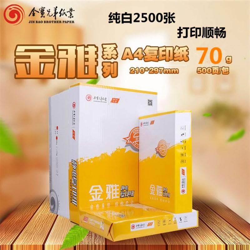 海龙a4复印纸70克80g 500张/包 5包/箱 a4纸打印白纸办公纸天章韵
