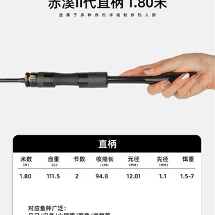 赤溪二代路亚竿钓鱼弹射微物泛用碳素枪直柄纺车轮钓鱼竿