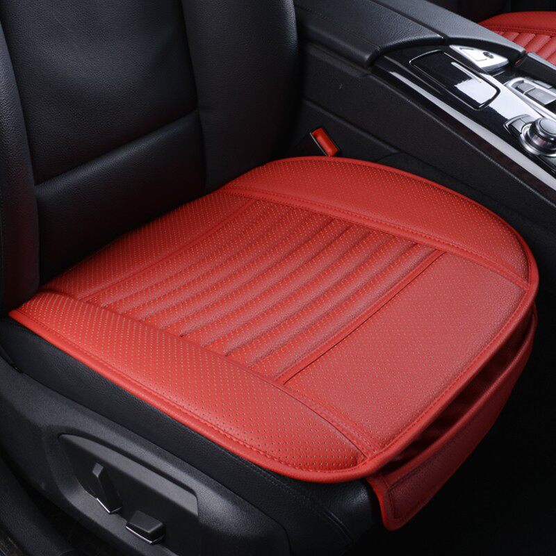 单片汽车坐垫无靠背四季通用主驾驶单个竹炭座垫三件套皮座椅垫子