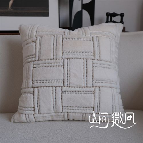 复古绿色豹子中古风抱枕靠包沙发靠垫中古风新中式靠枕腰枕圆柱枕