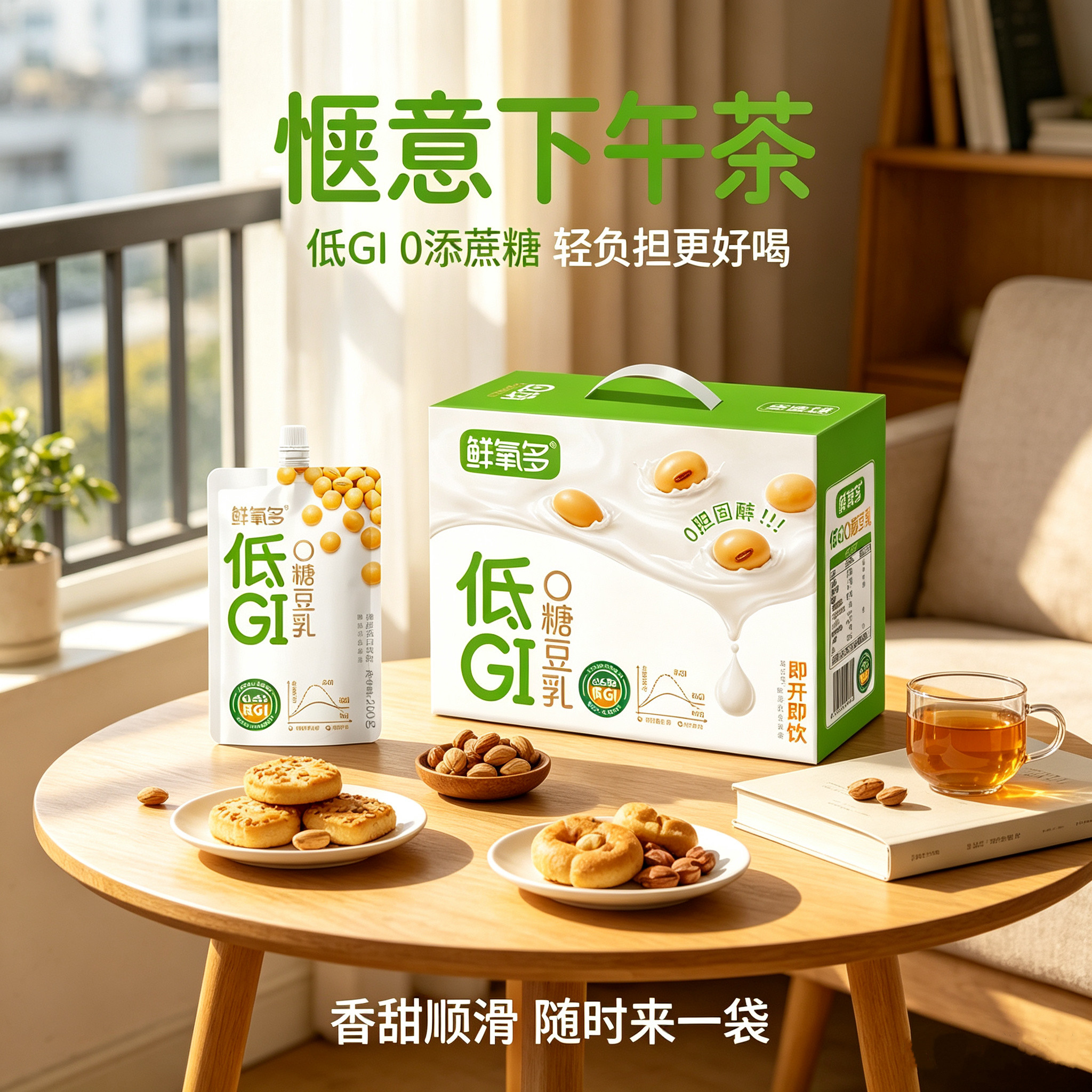 糖尿人专用食品无糖精可以喝的低GI无糖豆乳植物蛋白饮品早餐代餐