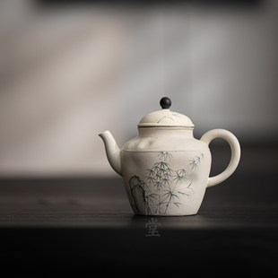 手绘陶瓷复古茶壶粉引日式侘寂风家用泡茶壶单壶防烫手抓壶