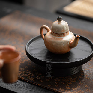 志野烧窑变陶瓷茶壶家用复古手捏泡茶壶小号单壶防烫手抓壶