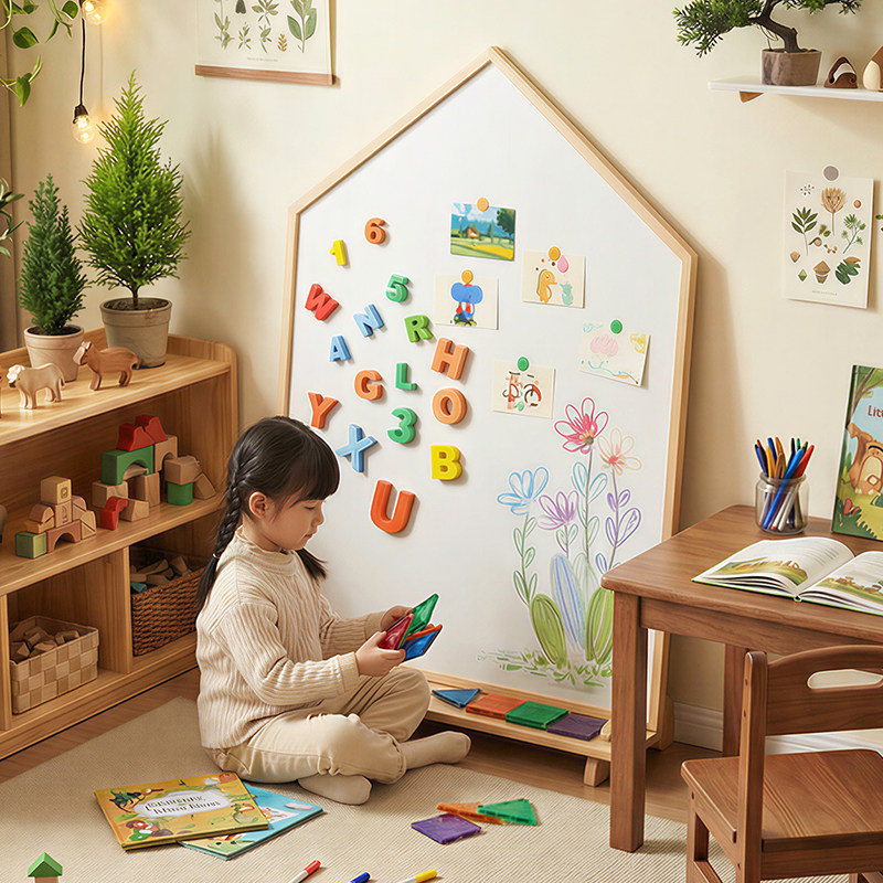 儿童家用磁性画画板小黑板宝宝无尘涂鸦板支架式写字白板画笔可擦,玩具/童车/益智/积木/模型,画板,淘宝优惠券,粉丝福利购,淘宝优惠卷