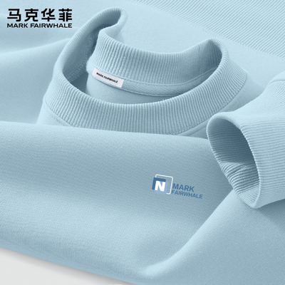 马克华菲春季无帽宽松印花卫衣男