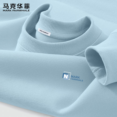 马克华菲秋季无帽宽松印花卫衣男