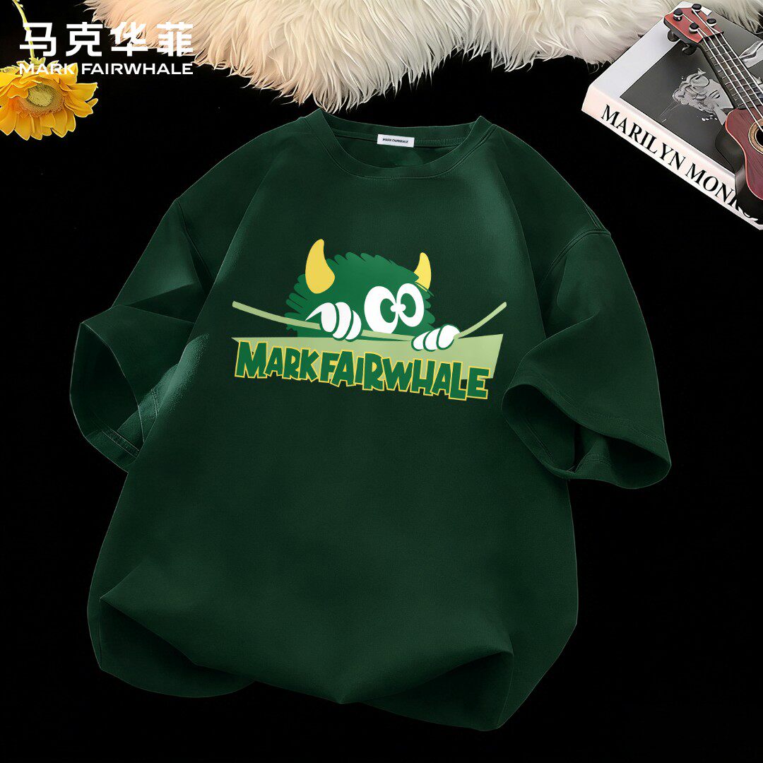 马克华菲重磅纯棉卡通短袖T恤男