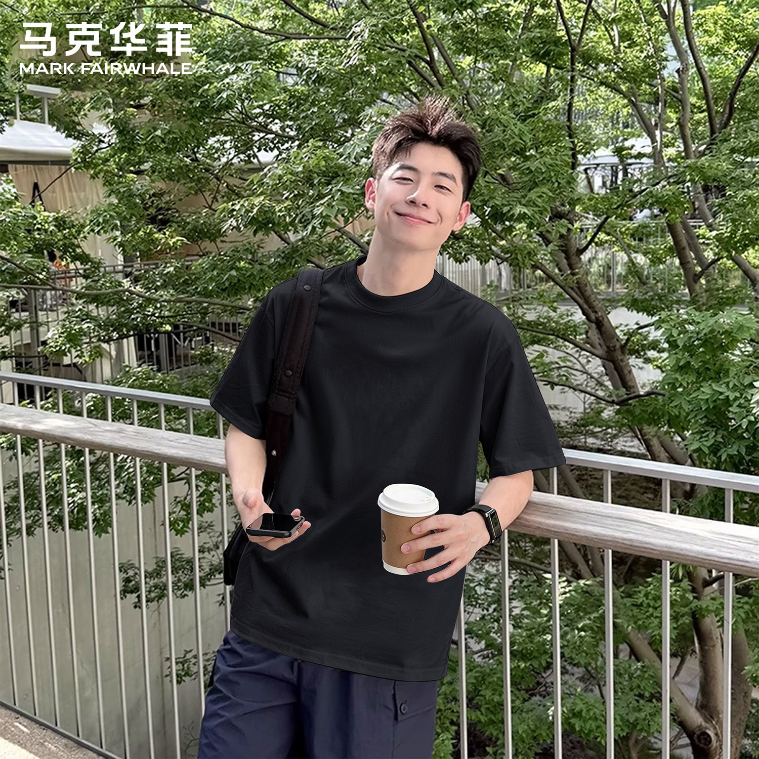 马克华菲夏季新款纯棉短袖T恤男