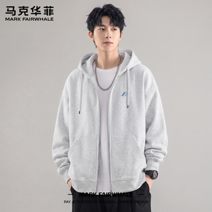 马克华菲连帽开衫卫衣男款2026新款休闲长袖印花外套青春流行男装
