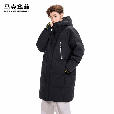 马克华菲羽绒服中长款连帽外套