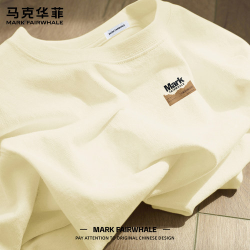 马克华菲春季纯棉宽松印花T恤