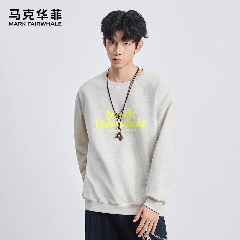 马克华菲字母印花卫衣男