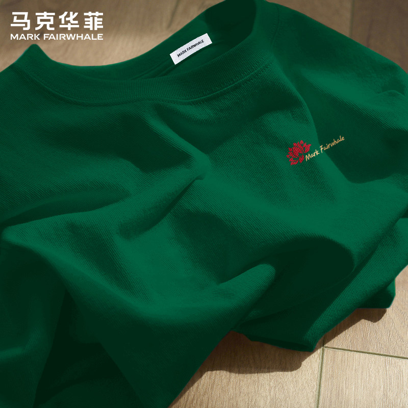 马克华菲纯棉宽松印花短袖T恤男