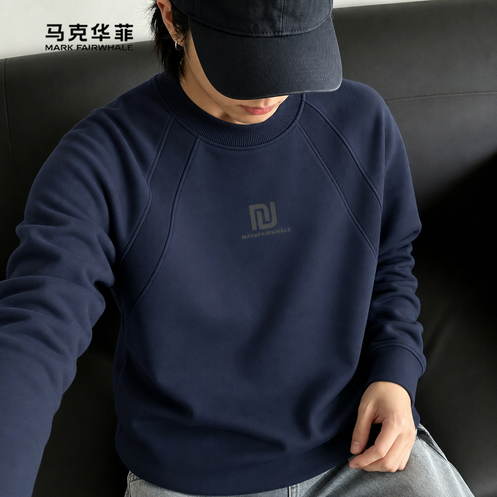 马克华菲重磅宽松男士长袖T恤
