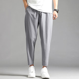 男士休闲裤夏季新款冰丝超薄小脚宽松速干直口裤脚运动裤弹力长裤，女装休闲裤，星座1712-3