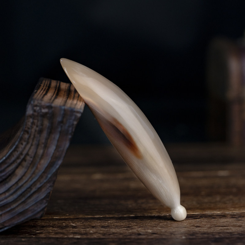 天然牦牛角迷你刮痧筒按摩板桶茶勺足底棒拨筋棒全身通用经络工具