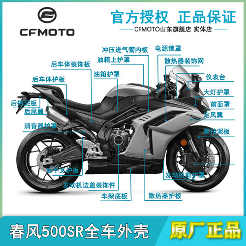 CF春风500SR左右侧挡板护板线夹板CF500-11油箱防滑垫防滑罩外壳