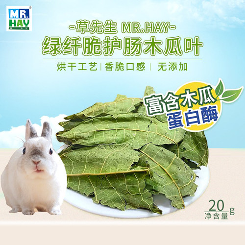 兔兔窝总店 草先生绿纤脆护肠木瓜叶兔子仓鼠豚鼠荷兰猪龙猫零食 - 封面