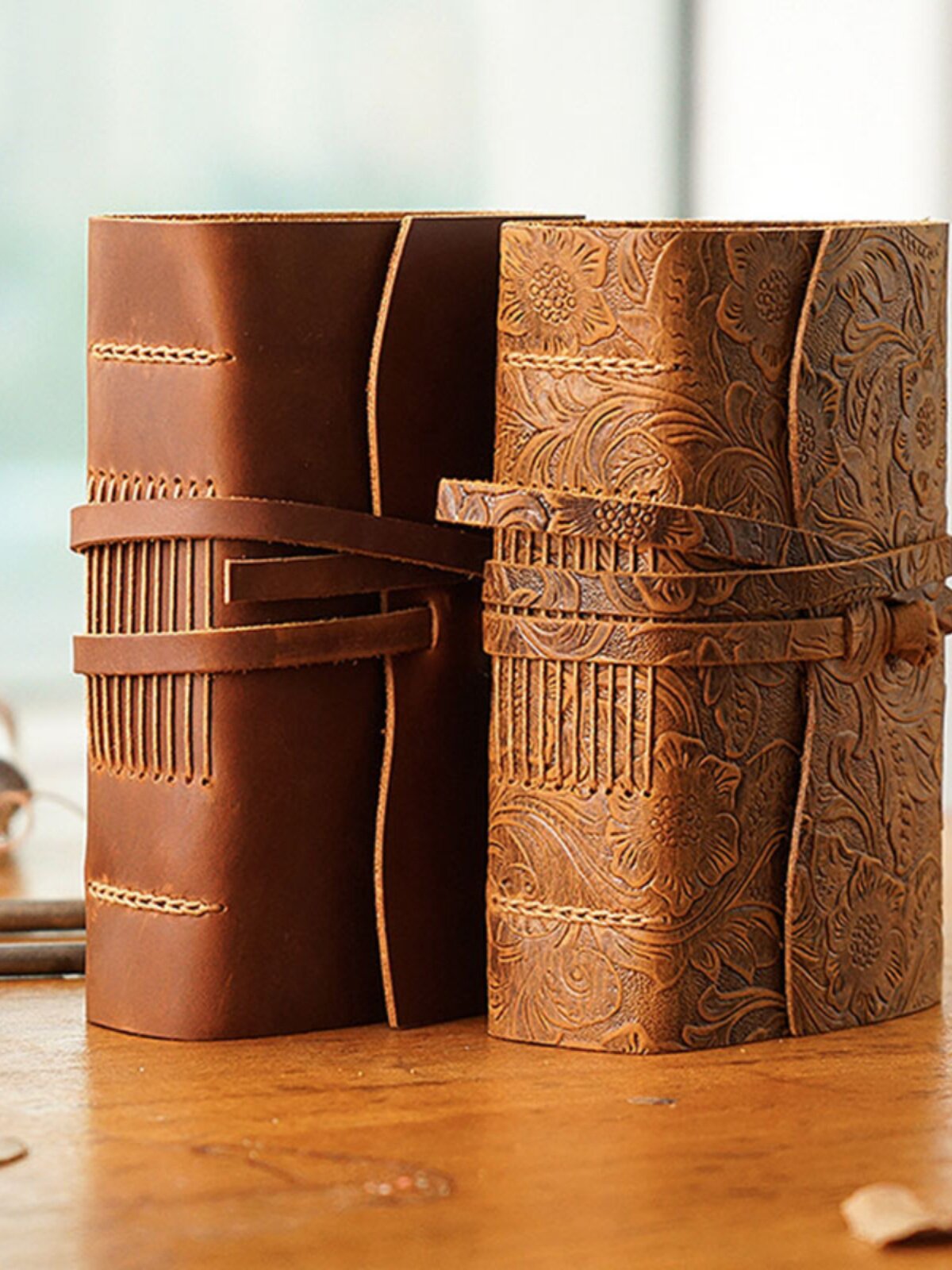 두꺼운 로프 노트 레트로 크래프트 종이 메모장 독서 기록 휴대용 빈 일기 주머니 작은 책