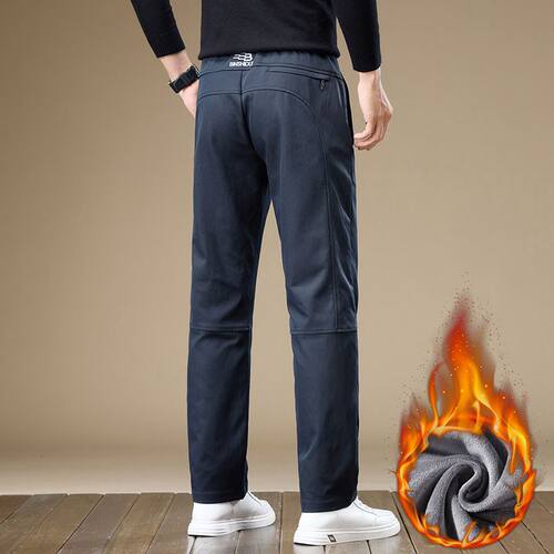 2025秋冬季新款加绒工装拼接欧美轻商务直筒休闲裤男潮PANTS MEN