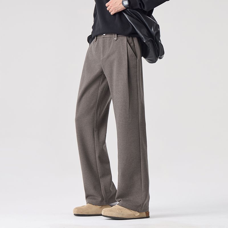 2025秋冬新款欧美日韩羊毛尼微喇直筒轻商务休闲裤男潮PANTS