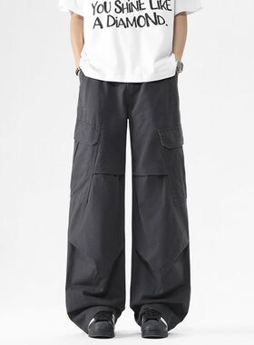 2026春夏四季新款欧美多色口袋宽松直筒工装伞兵休闲裤男潮PANTS
