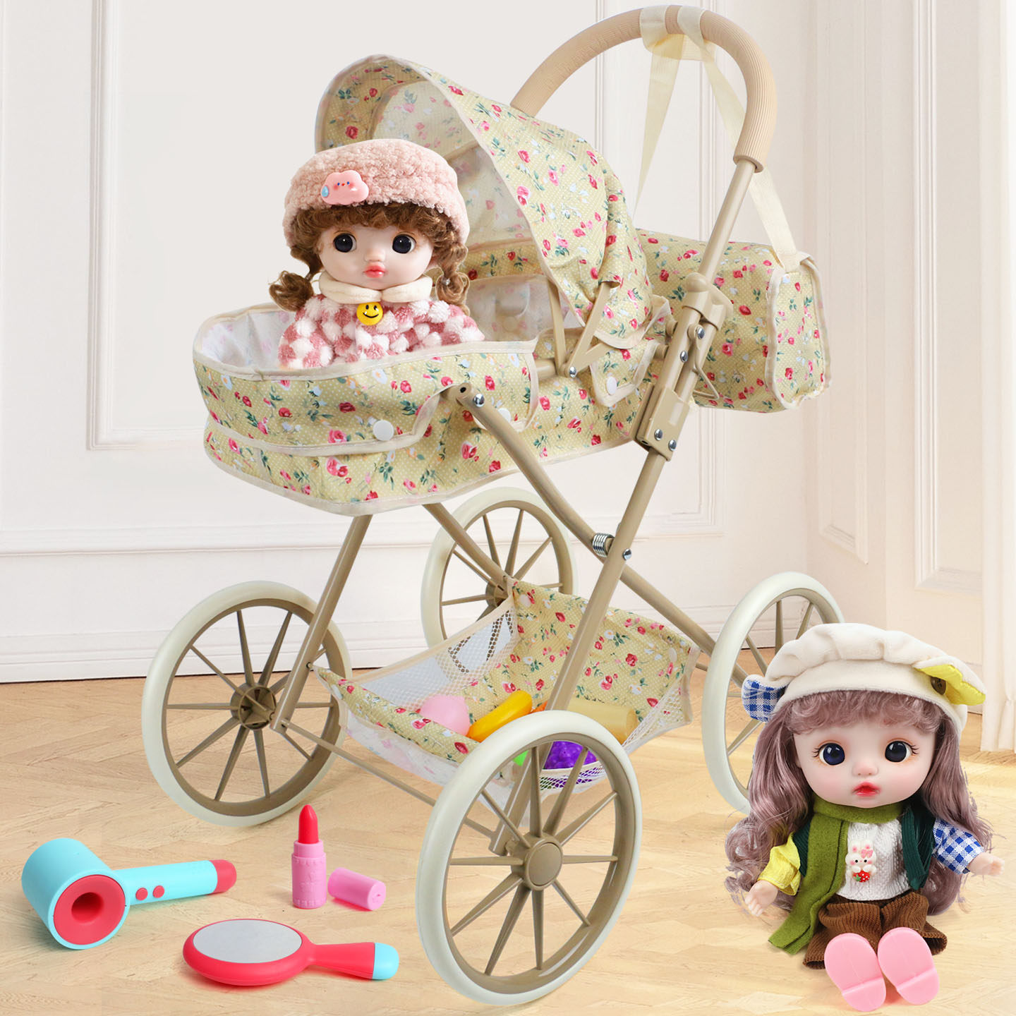 韩版新加强儿童玩具推车带娃娃