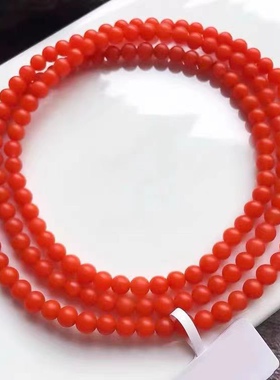 名洋天然南红手串 五岔路精品保山南红玛瑙多圈手链 女款水晶饰品