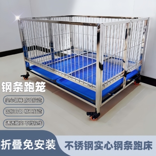 白钢繁殖育幼犬直播卖狗 佳佳不锈钢实心条棒跑床展示笼折叠免安装