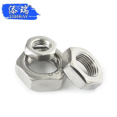 不锈钢六角薄细牙螺母m4m5m6m8m10m12m14m16x0.5x0.75x1x1.25x1.5