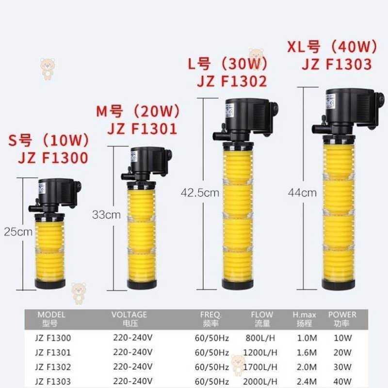 带供增氧鱼缸水泵增氧过滤泵四合一潜水家用滤水小鱼缸循环带过滤