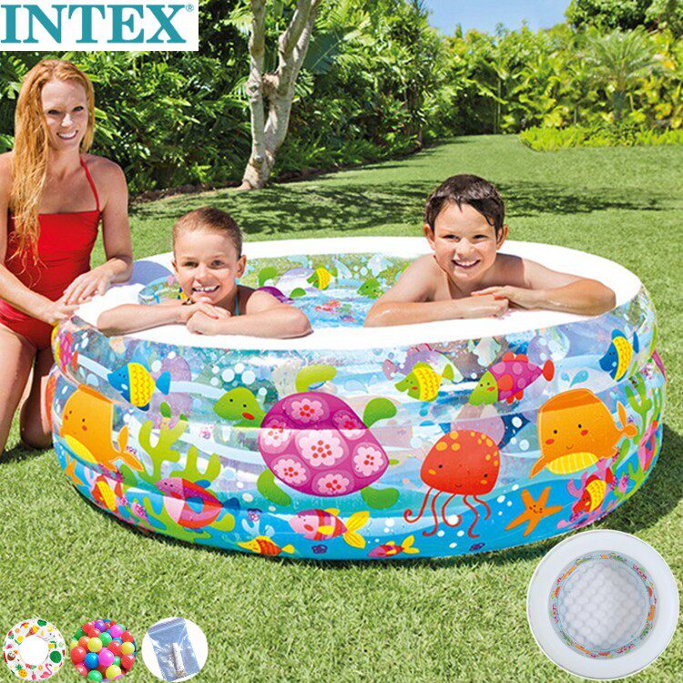 儿童圆形游泳池充气水池泡泡底带娃神器婴幼儿金鱼动物泡澡玩具池