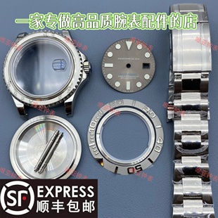手表配件 游艇表壳适配ETA2824机芯精钢表带壳 蓝宝石玻璃SW200
