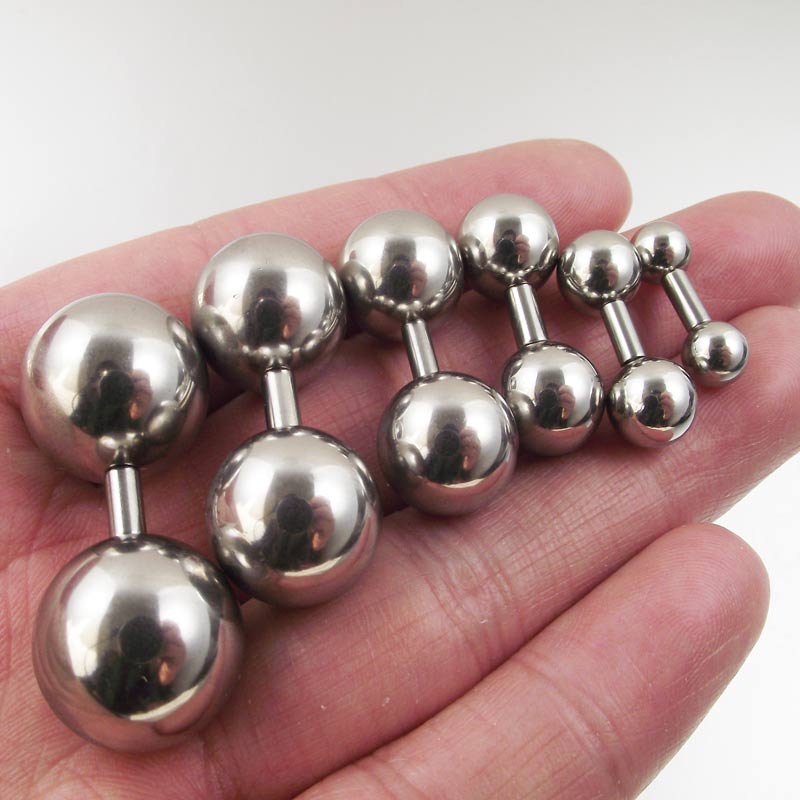 钛钢细杆大球短粗杆男女士系带环pa环打孔身体钉穿孔身体环穿刺