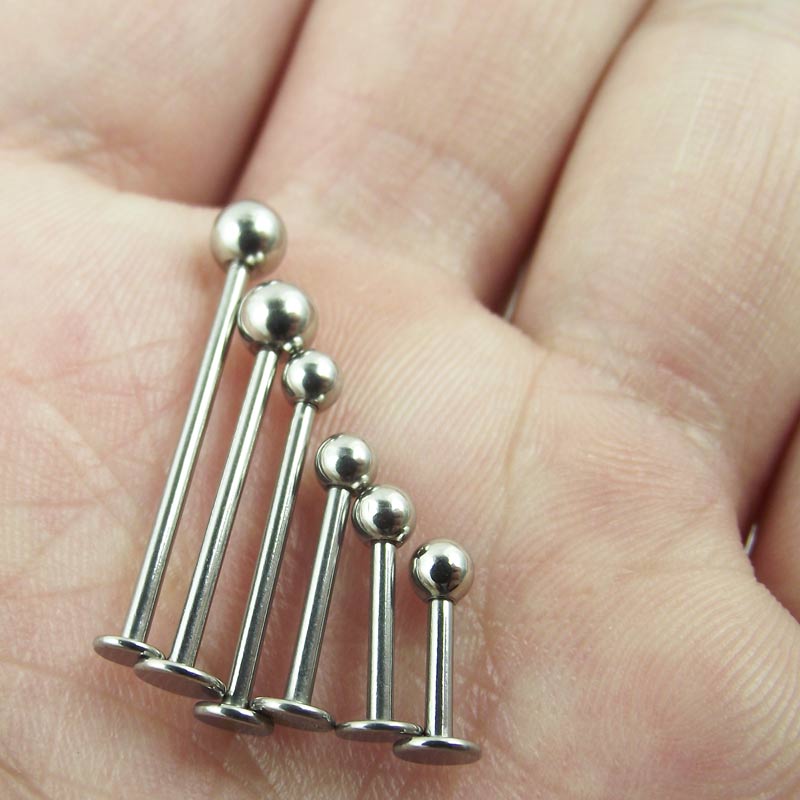 钛钢唇钉酒窝钉平底耳骨钉