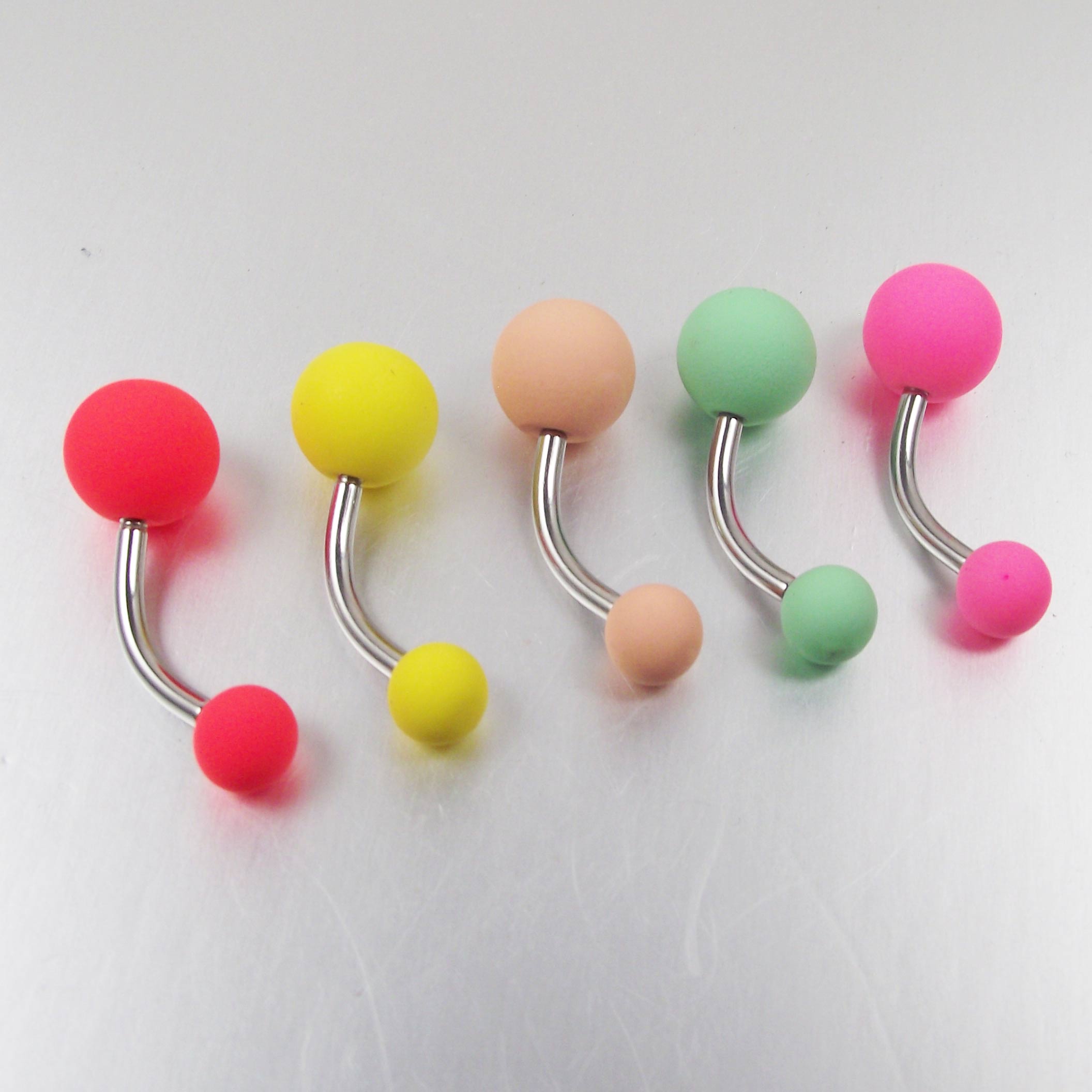 6mm粗钛钢杆磨砂球糖果色荧光肚脐环肚皮舞脐钉肚脐扣性感耳钉